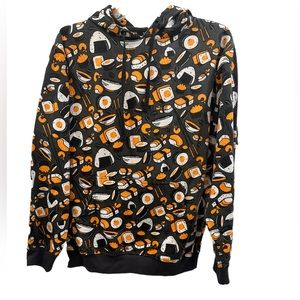 Hot topic unisex sushi printed cotton blend hoodie size S NWT